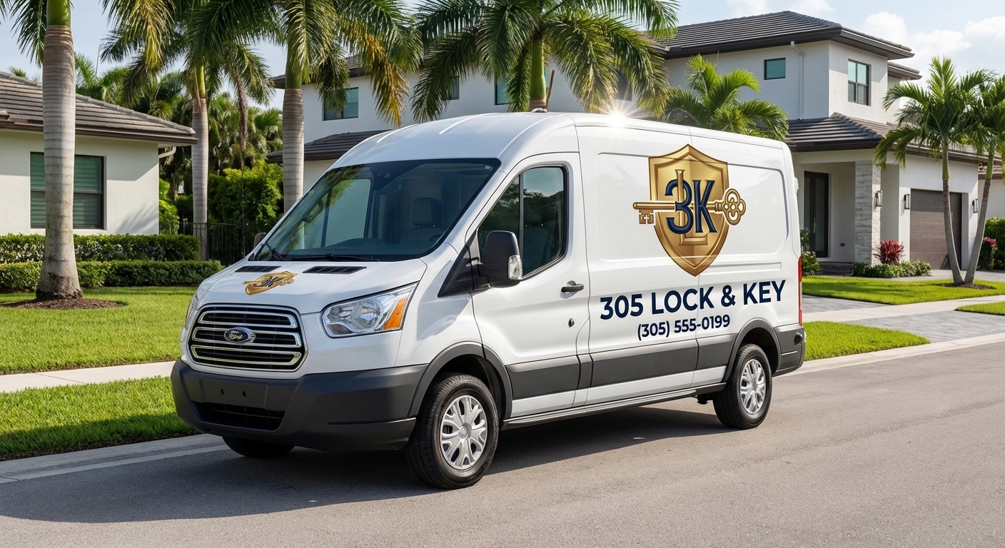 Mobile automotive locksmith van serving Miami and surrounding areas